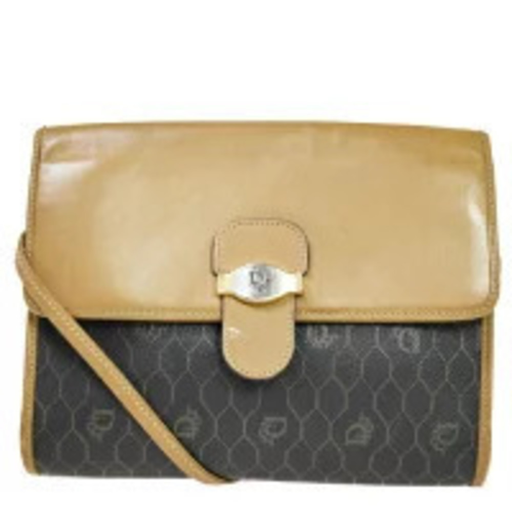 Christian Dior Shoulder Bag Pochette Brown Leather